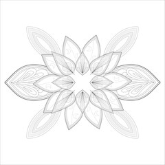 Coloring Books for adults. Hand drawn flowers in zentangle style for t-shirt design or tattoo and coloring book