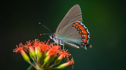 In a colorful meadow a crowned hairstyle butterfly, generative ai