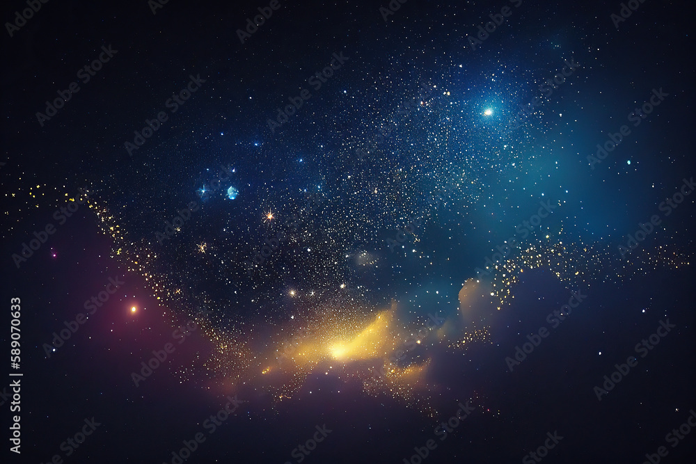 Wall mural nebula gas cloud in deep outer space. futuristic cosmos design. generative ai