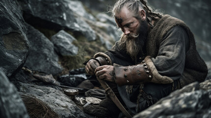 Obraz premium Medieval Viking warrior 