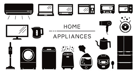 シンプルな家電のイラストセット