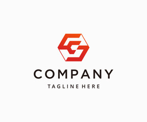 Initial letter SC logo design concept hexagonal logo