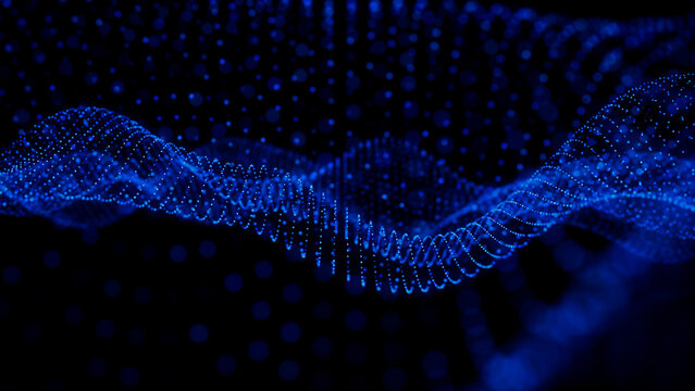 Smart Network and Connection Concept. Blue, Futuristic Digital Style. 3D Render.