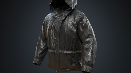 A waterproof coat worn to protect against rain, generative ai