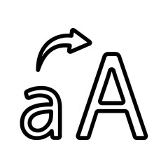 Black line icon for Uppercase