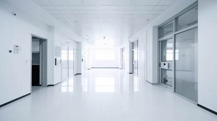 hospital white clean  floor hospital, architecture, and health, hospital Medical concept, Generative AI ,illustration