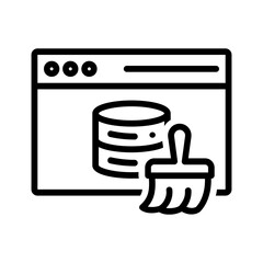 Black line icon for Cache © priyanka