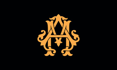 Alphabet AM or MA letter abstract monogram vector logo template - obrazy, fototapety, plakaty