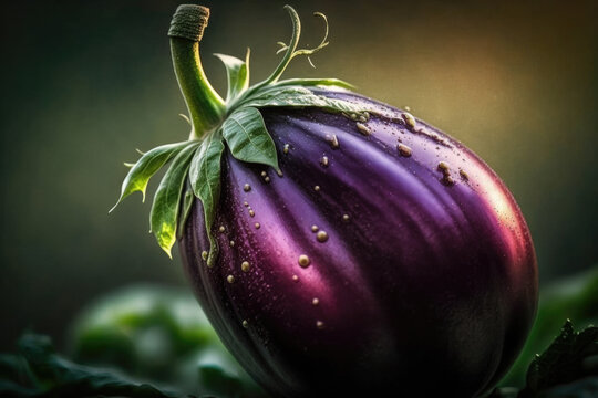 Eggplant Close up view. Generative AI.