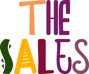 The Sales Hand Lettering Illustration for Magazine, Presentation , Banner, Bookmark 