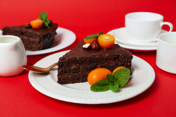 Tasty dessert - Chocolate cake, concept of delicious dessert