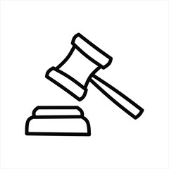 Gavel icon vector. judge gavel icon vector. law icon vector. auction hammer on white background
