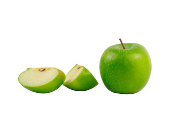 Fresh green apples isolated on transparent background
