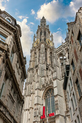 Fototapeta premium Cathedral of Our Lady in center of Antwerp, Belgium