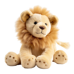 Lion Plush Toy: The King of Cute in Close-up. Generative AI - obrazy, fototapety, plakaty