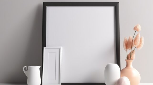 Modern Interior Design Background. Contemporary Poster Mockup. Generative AI.