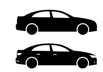  car black and white icon.illustration of a car.