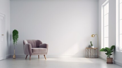 Modern Living Room. Stylish Interior Design Background. Generative AI.