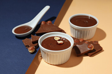 Tasty and delicious sweet food concept - chocolate paste