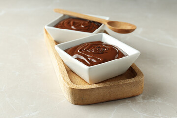 Tasty and delicious sweet food concept - chocolate paste
