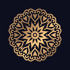 Islamic geometric mandala in golden color background