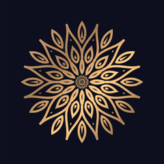 Islamic mandala design in golden color background