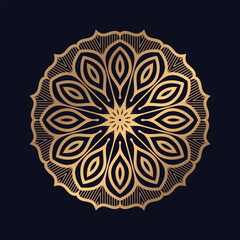 Islamic geometric mandala in golden color design background