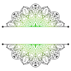 Mandala. Split pattern in form of mandala for Henna Mehndi or tattoo decoration. Decorative ornament in ethnic oriental style, vector illustration.	