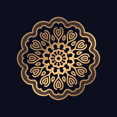 Modern decorative golden luxury circular floral Mandala Design background