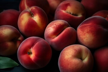 Fototapeta na wymiar A Close-Up of Ripe Peaches