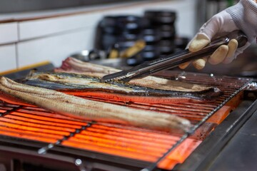 South Korea food grill an eel