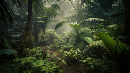 Inside Dense Rainforest 