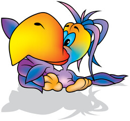 Naklejka premium Rainbow Parrot with a Big Beak