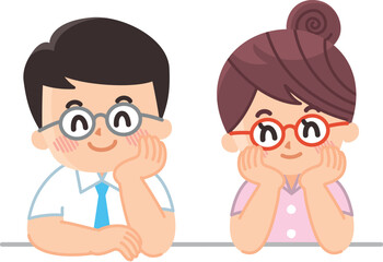 頬杖をついて寛ぐビジネスマン　リラックス