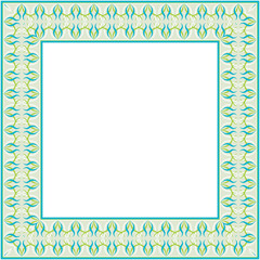 Vintage botanic garden stylish square frame spiral curve cross vine