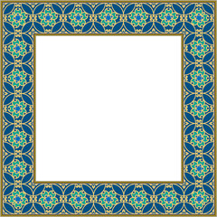 Vintage botanic garden stylish square frame sprial curve cross vine flower