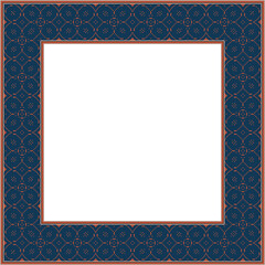 Vintage botanic garden stylish square frame pink mosaic pixel cross line