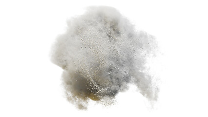 flying white powder, isolated on transparent background  