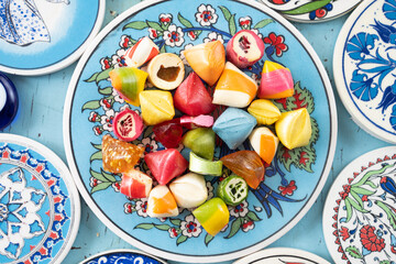 Colorful Ramadan Eid Candy, Traditional Ottoman Candy (Osmanlı Akide Sekeri) Photo, Üsküdar...
