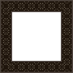 Vintage botanic garden square frame dot flower kaleidoscope