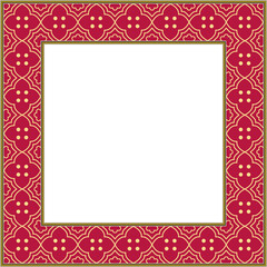 Vintage botanic garden square frame curve cross flower line