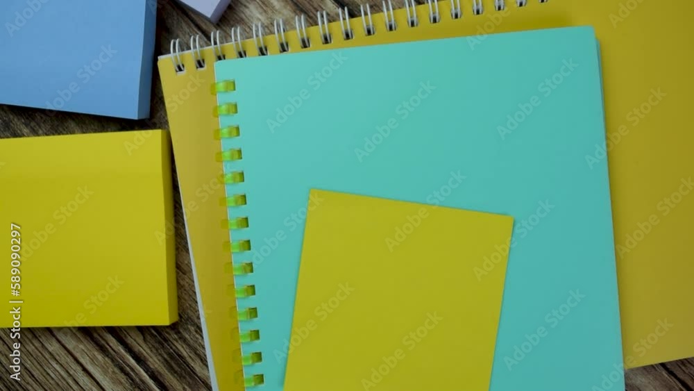 Poster concept of failure write on sticky notes isolated on wooden table.