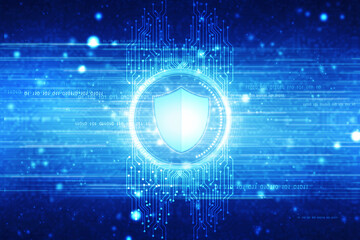 2d illustration Security concept - shield 