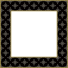 Vintage botanic garden square frame cross flower kaleidoscope