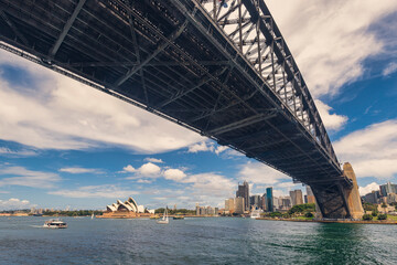 Cityscape of Sydney, Australia with Opera House and Harbour Bridge