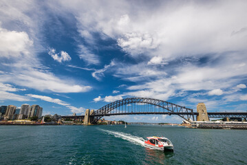 Cityscape of Sydney, Australia with Opera House and Harbour Bridge