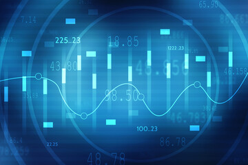 2d rendering Stock market online business concept. business Graph 
