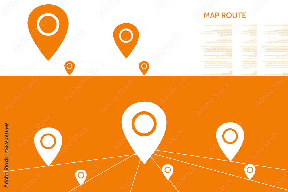 Poster 2d rendering red map pointer