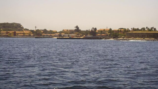 Boat ride around historic city on the Goree island near Dakar, Senegal, Africa