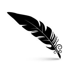Feather icon usable as pen isolated on white background - vector